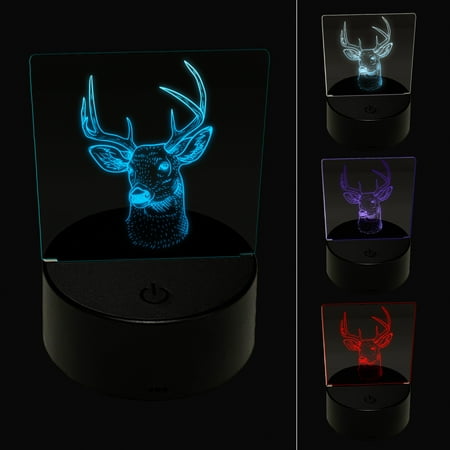 

Majestic Deer Buck Head Hunter Hunting LED Night Light Sign 3D Illusion Desk Nightstand Lamp