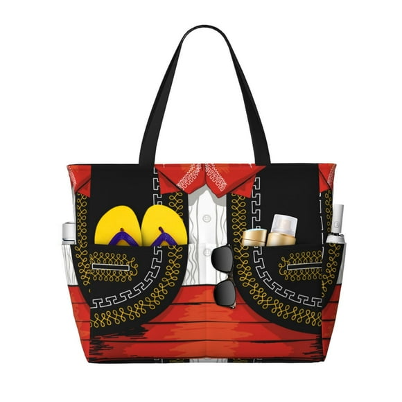 Fotbe CHARRO SUIT Bolsa de Viaje para Playa - Resistente al Agua, Bolsa Tote de Gran Capacidad y Ligera con 7 Bolsillos para Mujeres y Hombres