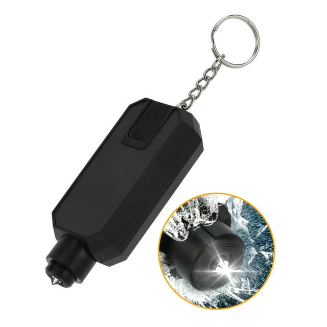 Herramienta de escape de automóvil Unique Bargains para romper vidrio de ventana y cortar cinturones de seguridad (dos en uno) para tierra y agua, martillo de seguridad negro 1 Pcs