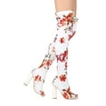 thumbnail image 2 of New Women Floral Peep Toe Thigh High Chunky Heel Boot - 17881 By Cape Robbin, 2 of 3