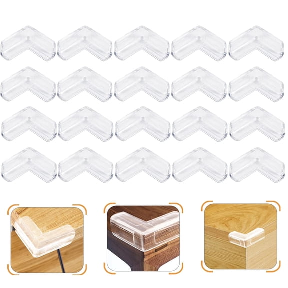 20pcs Clear Rubber Proofing Corner Protectors, Baby Safety Bumpers Sharp Edge Guards for Furniture and Tables