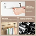 thumbnail image 3 of 4Pcs Towel Rack for Cabinet, Stainless Steel Over Cabinet Towel Rack, Adjustable Kitchen Towel Holder, Towel Bar Holder for Universal Fit on Kitchen Bathroom Over Cabinet Cupboard (Silver), 3 of 7