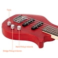 thumbnail image 4 of 4 Strings GW101 Electric Bass Guitar Kit with Carry Bag, Strap, Plectrum, Wrench Tool, 36in Small Scale Mahogany Body Bass Guitar with Split Single-coil Pickup (Red), 4 of 8