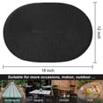 thumbnail image 3 of Hakochia 6 pack Washable Woven Vinyl Placemats Set, Non-Slip Heat-Resistant, Oval Table Mats, 18x12 inches, Easy to Clean, Everyday Meals, Black, 3 of 8