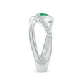 thumbnail image 3 of ANGARA Natural Criss Cross Pear Shaped Emerald Ring with Diamond Accents in 14K White Gold for Women (Size-6x4mm) | May Birthstone, Anniversary, Jewelry Gift for Women | Natural Emerald Ring, 3 of 9