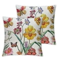 thumbnail image 2 of Acheng Throw Pillow Covers Decorative Summer Spring Pillow Covers Flower Butterfly Farmhouse Pillowcases for Sofa Couch Living Room Outdoor Patio,2 Pcs White, 2 of 6