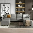 thumbnail image 2 of HONBAY Canapé Sectionnel Modulaire Convertible Moderne en U Ou en L avec Rangement, Gris, 2 of 7