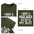 thumbnail image 3 of Camisa holgada, informal, con estampado de letras, lista para la oficina, talla XL, camiseta verde OD transpirable para mujer, 3 of 4