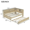 thumbnail image 2 of Full Size Wood Daybed with Storage Shelves and Trundle, Antique White Milk, 2 of 10