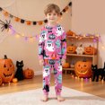 thumbnail image 5 of TOWED22 Kids Halloween Skeleton Pajamas Cotton Pumpkin Ghost Print Sleepwear Toddler Girls Boys Skull Halloween Pjs Sets(Hot Pink,7-8 Y), 5 of 9
