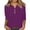 Purple-59, variant on STETMN Women Cotton Pullover Shirts V Neck 3/4 Sleeve Button Down Tops Summer Trendy Blouses