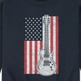 thumbnail image 3 of Instant Message - USA Flag Guitar  - Men's Crew Neck Fleece Pullover, 3 of 6