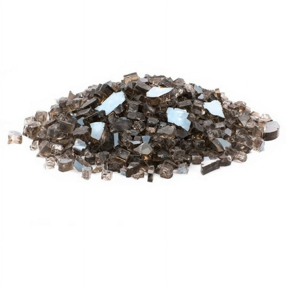 Dragon Glass 10 lb Bronze Brown Reflective Tempered Fire Glass, 1/2"