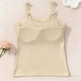thumbnail image 4 of VV AVEORS Tank Tops With Built In Bras For Women Lace Trim Spaghetti Strap Camisole Trendy Casual Padded Sleeveless Ribbed Shirts Y2K Complexion M, 4 of 5