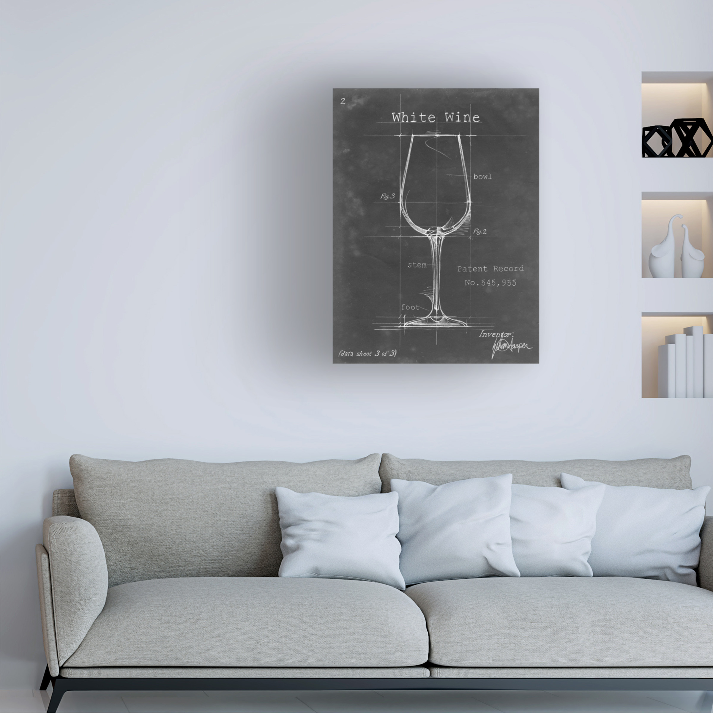 Trademark Fine Art Ethan Harper Barware Blueprint Iv Canvas Wall Art - 35x47
