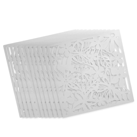 Pack of 12 Hanging Screen Wall for Hotel Partition Decoration Divider Curtain Decorative Flower and Bird Hollow-Out Separation Living Room