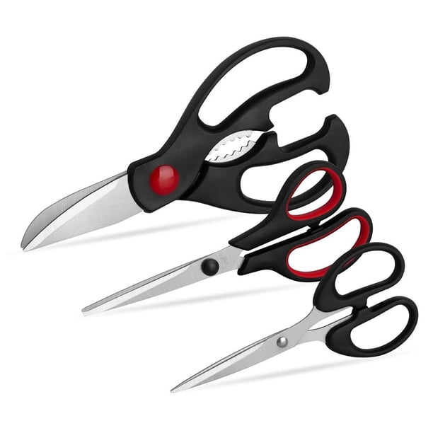 Juego de tijeras de cocina QToiKce, 3 tijeras multiusos para aves