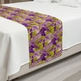 thumbnail image 2 of Vibrant Bed Runner, Continuous Rain Forest Botanical Leaves Illustration, Decorative Accent Bedding Scarf for Hotels Homes and Guestrooms, Queen, Yellow Green Plum, by Ambesonne, 2 of 2
