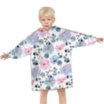 thumbnail image 3 of Pioneer Flower Floral Print Pattern Blanket Hoodies for Kids 6-13YR Oversize Wearable Blanket Hoodies for Boys Girls Teens, 3 of 7