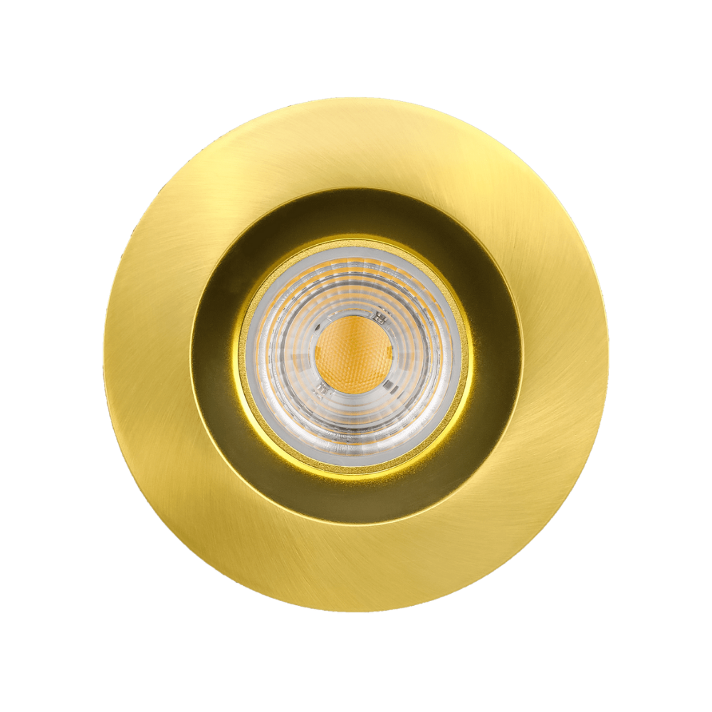 Perlglow 4 inch Round Brushed Brass Downlight Luminaire, LED Recessed