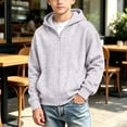 thumbnail image 2 of Nugftut Boys Sweatshirts Full Zip Up Long Sleeve Hoodies with Front Pockets Casual Sweatshirts Size 12-13, 2 of 8