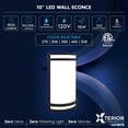 thumbnail image 7 of Luxrite LED Outdoor Wall Light, 10in Half Cylinder Wall Sconce, Aluminum, 5CCT 2700K-5000K, 15W, IP54, ETL 2 Pack, 7 of 7