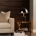 thumbnail image 7 of Benjara Aria 21" Table Lamp- Round- Dome Shade- Dark Silver- Black Faux Leather, 7 of 7