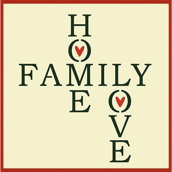 Family Home Love Sign Stencil - Reusable Laser Cut Mylar Template for Painting Home Decor Crafts Signs Home Inspiration Holiday - The Artful Stencil