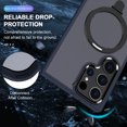 thumbnail image 4 of For Samsung Galaxy S24 Ultra Case, Compatible with Magsafe 360 Rotating Kickstand Shockproof Bumper Matte Design Back Cover Case for Samsung Galaxy S24 Ultra, Blue, 4 of 6