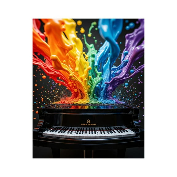 Paint by Numbers Kit for Adults, Colorful Piano Splash Art Paint by Numbers, Easy Paint by Numbers Kit for Adults Beginner, DIY Adult Paint by Number Kits on Canvas, Home Decor