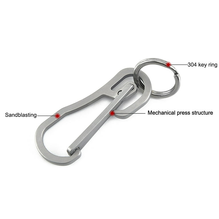 Yucurem Stainless Steel Key Chain Carabiner Climbing Belt Buckles Key Ring (Silver), Adult Unisex, Size: One Size