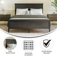 thumbnail image 4 of Merrick Lane Solid Wood Platform Queen Size Bed Frame with Slatted Foundation, Engineered Wood Headboard and Footboard in Dark Gray, 4 of 10