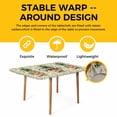 thumbnail image 4 of Pink Yellow Floral Table Cloths for 3 Foot Rectangle Tables, Green Summer Botanical Rustic Patio Waterproof Elastic Fitted Tablecloths, Washable Rectangular Table Cover for Camping, 4 of 8