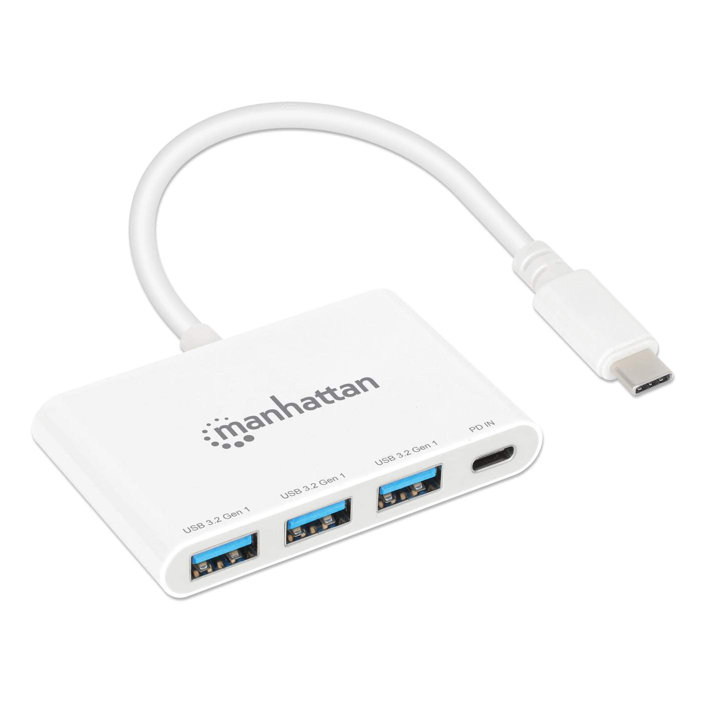 USB-C Dock/Hub, Ports (4): USB-A (x3) and USB-C, 5 Gbps (USB 3.2 Gen1 aka USB 3.0), With Power Delivery (100W) to USB-C Port (Note additional USB-C wall charger and USB-C cable needed), Universal for