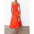 thumbnail image 2 of Gupgi Women's Long Cami Dress Backless Detachable Spaghetti Strap Ruched A-Line Dress for Party Club, 2 of 8