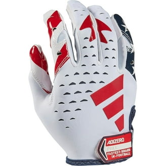 adidas Adult adizero 12 Big Mood Football Gloves (White/Silver, L