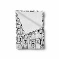 thumbnail image 2 of Pet Soft Flannel Fleece Throw Blanket, Group of Dogs and Cats Animals Fun Happy Beings Cartoon Inspired Design, Cozy Plush for Indoor and Outdoor Use, 50" x 60", Black White, by Ambesonne, 2 of 6
