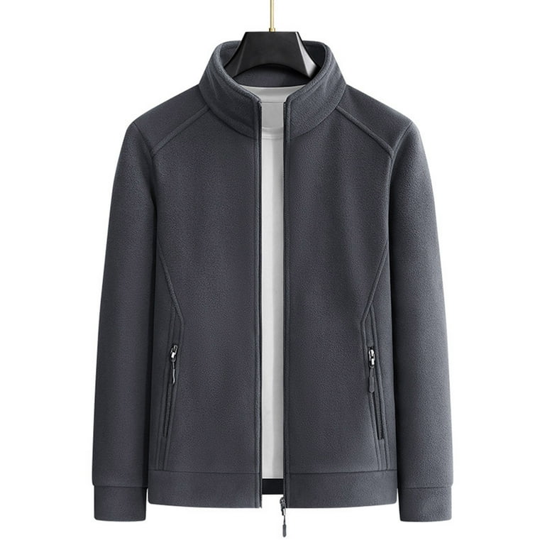 Zpanxa Men's Winter Jacket Wool Blend Long Sleeve Coat with Button