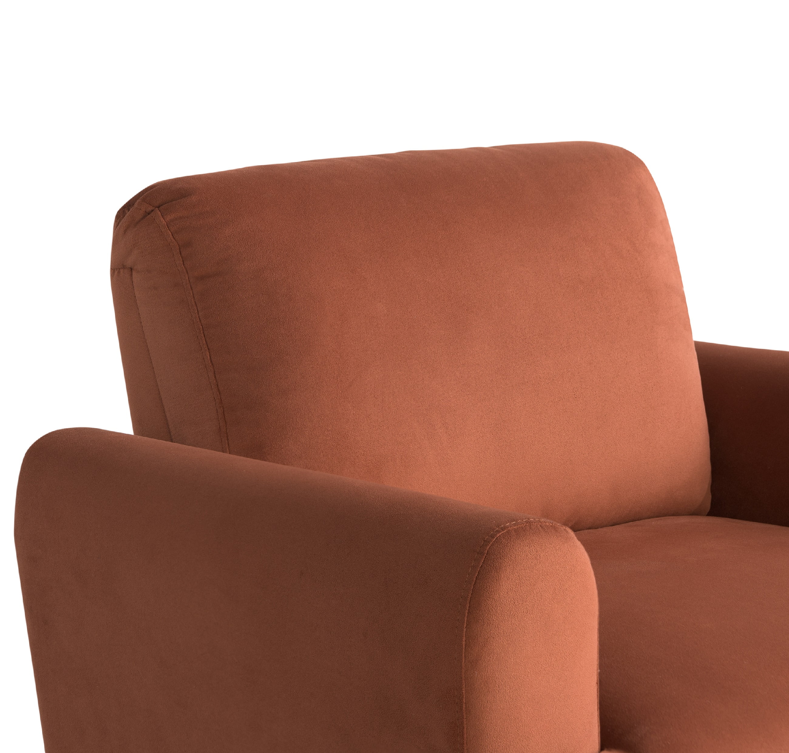 Studio Living Kingston Bohemian Accent Chair, Rust Velvet Fabric