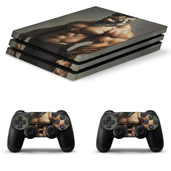 Decal Skin for PS4 Slim / PS4 Pro / PS4, Whole Body Vinyl Sticker Cover for Playstation 4 Console and Controller (Tiger Man)