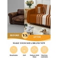 thumbnail image 5 of Burnt Orange Beige Striped Sofa Covers for 2-3 Cushion Couch L-Shaped Sectional, Modern Farmhouse Retro Lines Washable Sofa Covers Slipcover for Living Room Furniture, Couch Cover Blanket 71"x134", 5 of 9