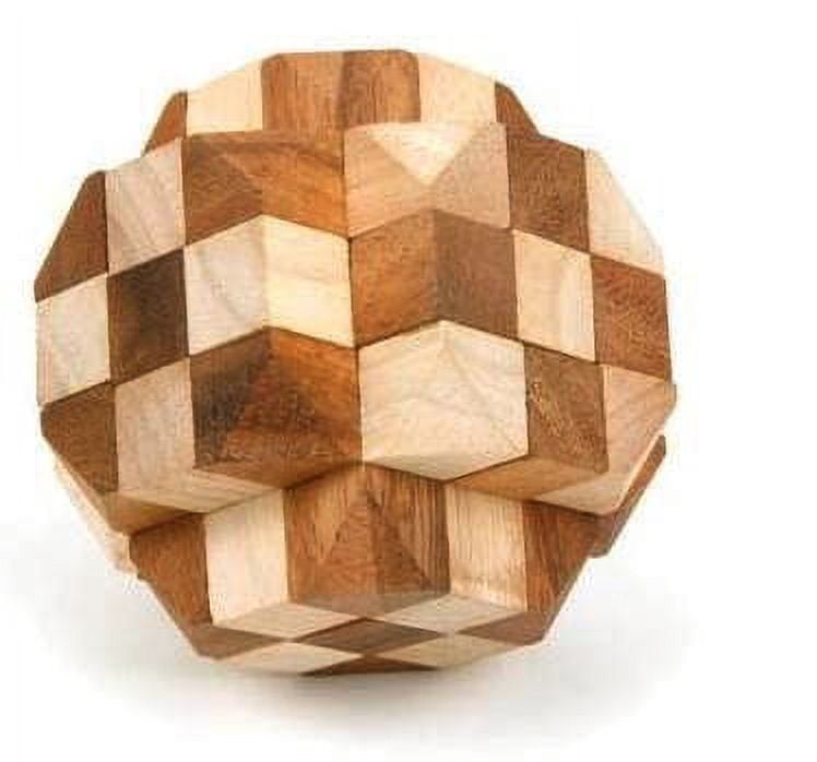 Star Size S - Wooden 3D Puzzle Brain Teaser, 6-Piece Star Cube Thinking Game