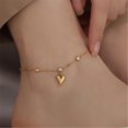 thumbnail image 6 of Sophisticated Gold Anklet Adorned With Heart Crystal Elegant Foot Chain Suitable For Parties And Romance Dates, 6 of 9