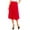 Red, variant on Moa Collection Women's Plus Size A-Line Casual Flared High Waist Elastic Band Solid Midi Skirt