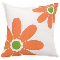 Greendale Home Fashions 20" x 20" Orange Daisy Cotton Canvas Decorative Pillow