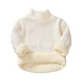thumbnail image 2 of Lilgiuy Little Boys Girls Sweater Casual Solid Color Long Sleeve Pullover Turtleneck Sweater Plush Thickened Fall Winter Clothes for 3-14Y, 2 of 3