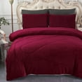 thumbnail image 2 of JML Sherpa Fleece Bed Blankets, Burgundy Thick Warm Borrego King Blanket for Bed, 79"x91", 2 of 7