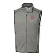 thumbnail image 2 of Men's Cutter & Buck Heather Gray Denver Broncos Throwback Logo Mainsail Sweater-Knit Big & Tall Full-Zip Vest, 2 of 3