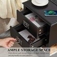 thumbnail image 3 of VECELO Set of 2 Nightstand with Charging Station, Wood Night Stand with USB Ports and Outlets, 2 Storage Drawers, End Table Side Table for Bedroom/Living Room, Black, 3 of 7