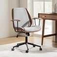 thumbnail image 2 of Ergonomic Adjustable Swivel Office Chair with Solid Wood Backrest and Premium Comfort Gray Cushion for Home Workplace, 2 of 8